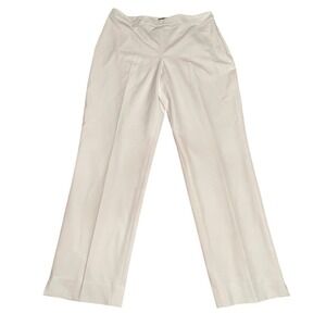 Talbots Pleated White Hollywood Ankle Pull On Pant Size 12 Career Office Preppy